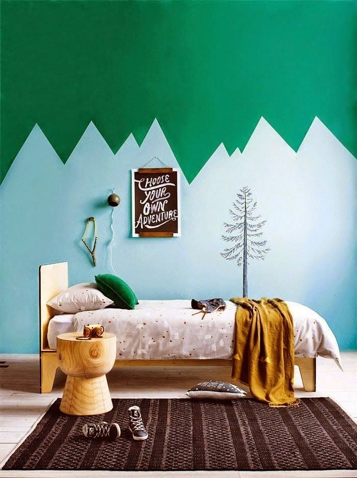 Vẽ trang trí phòng ngủ hình ngọn núi