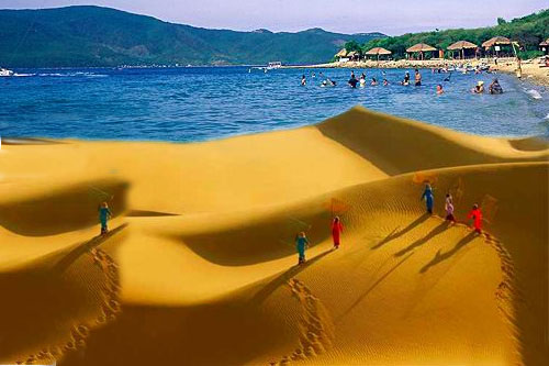 Du khách sẽ đến tham quan và vui chơi tại đồi cát Mũi Né trong tour du lịch Phan Thiết - Đà Lạt